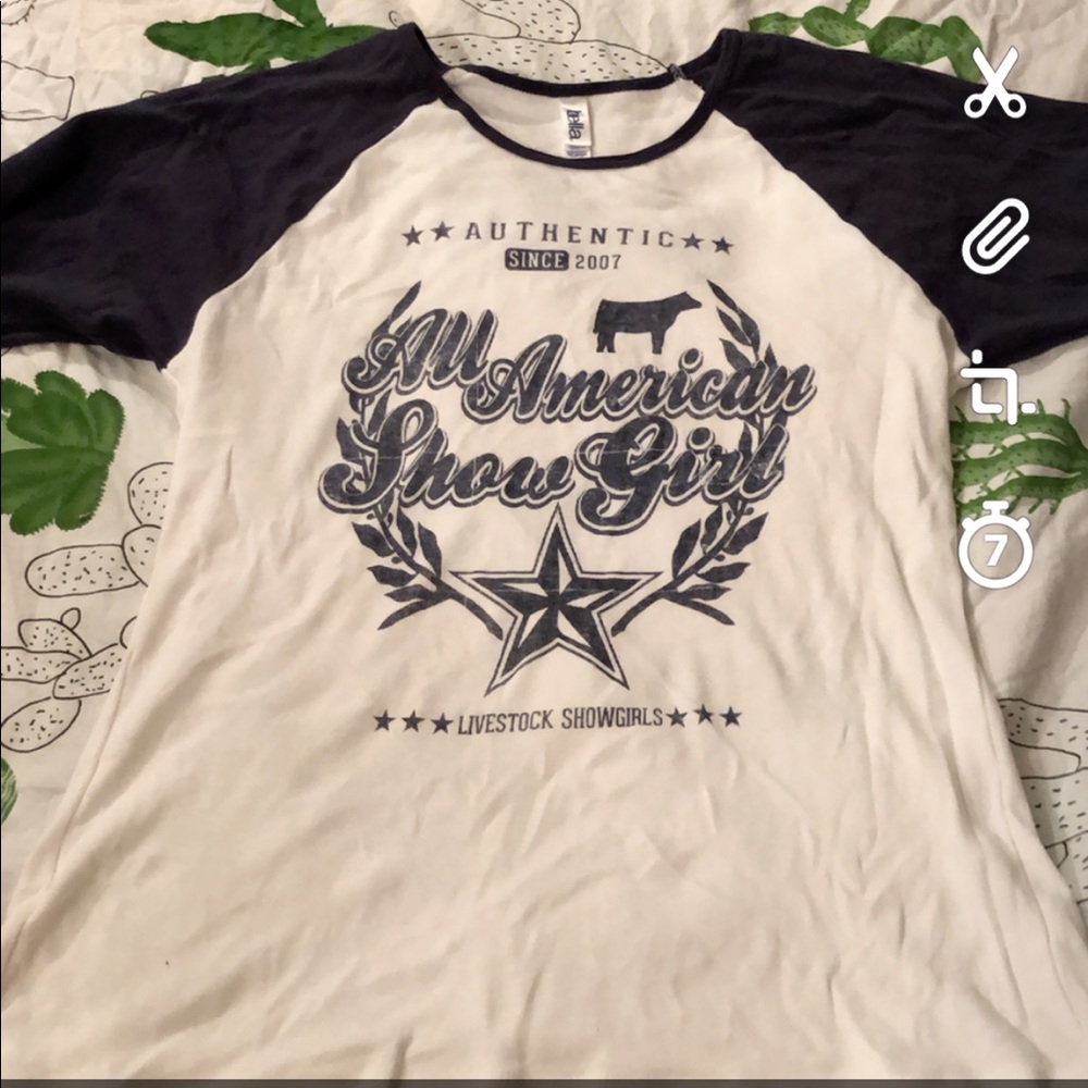 Show girls style 3/4 sleeve shirt